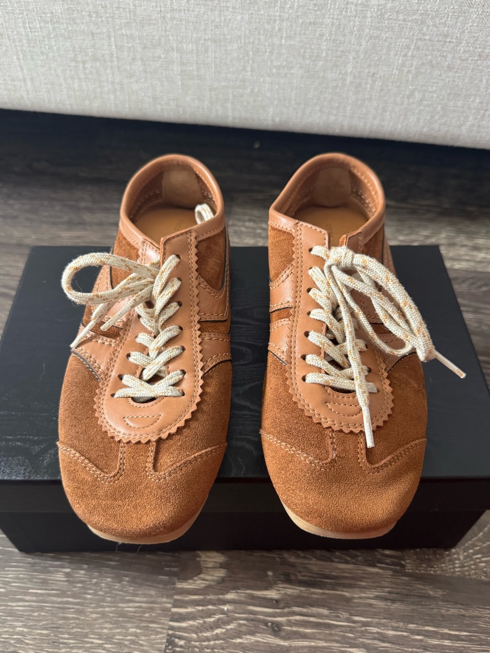 Dries van noten tan suede sneakers